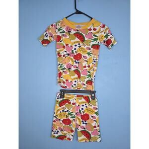 Hanna Andersson Fruit Print Pajama Short 2 Piece Set Organic Cotton Size 8